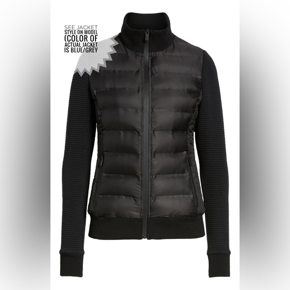 Marc New York Blue/Grey Puffer Mixed Media Jacket with Knit Sleeves 🧥 - Picture 10 of 15